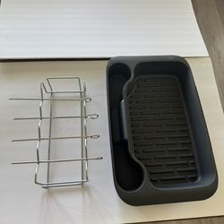 🔥 OUTSET 5-Piece Stainless Steel Skewer & Stand Set – Brand New