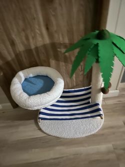 Tropical Beach Cat Tree with Hammock and Bed