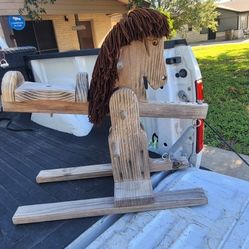 Vintage Wooden Rocking Horse