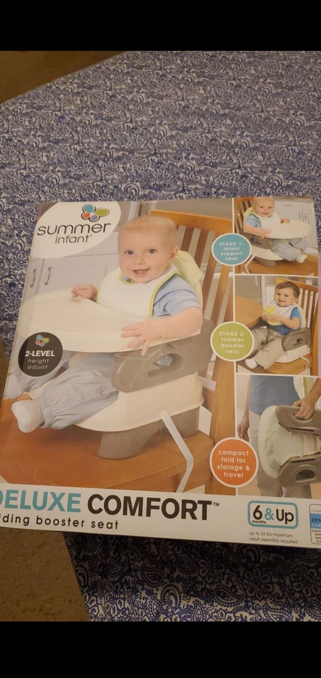 Booster seat high chair NEW IN THE BOX! AGE 6 MONTHS AND UP