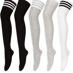 Womens Thigh High Socks /5 pairs