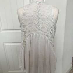 Maurices Cream Open-Knit Sleeveless Cardigan – Size XL