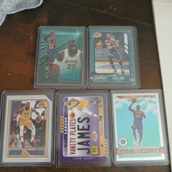 5 LEBRON JAMES BASE BASKETBALL CARDS LOT
