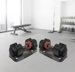 Pair 55lbs Adjustable Dumbbell Set with Trays - Total 110lb