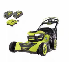 RYOBI 40V HP Brushless Whisper Series 21" Walk Behind Self-Propelled All Wheel Drive Lawn Mower-(2) 6.0 Ah Batteries & Charger