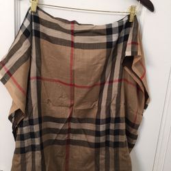 Burberry NBGB.4 Beige Light Weight Cashmere Check Wraps Scarf