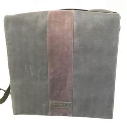 Kenneth Cole  13” Laptop Messenger Bag, Black with Deep Purple Strip Down Middle- Like NEW