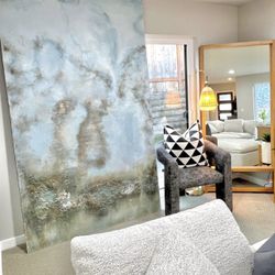 NEW! Free Delivery! Abstract Wall Décor, Serene Oil on Canvas, Contemporary Art (Retail $1,699+tax)