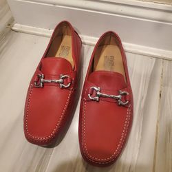 New RED SALVATORE FERRAGAMO LOAFER SHOES SIZE 10