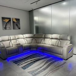 Power Reclining Sectional in Stock For Fast Delivery