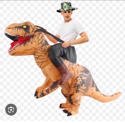 Inflatable T-Rex Ride-On Halloween Costume sz Large adult