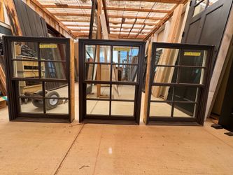 3-double hung glass windows 32x42