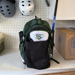 Baseball Bag, Bat, Helmet, And Gloves