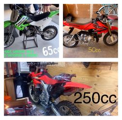 Dirt bike Bundle Deal!  after 5pm“ FIRST $ 1,200 cash “ TAKES ALL BOTH SMALLER BIKES “ OBO! .  ( come check them out