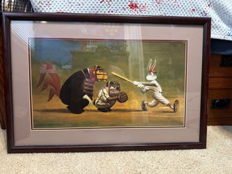 Looney Tunes Baseball Print Framed