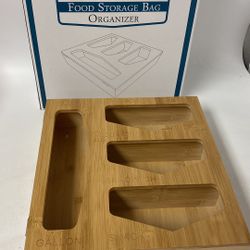 ALB choice bamboo food storage bag organizer, open box