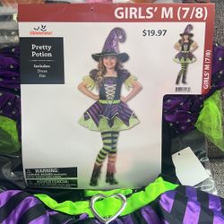 Witch Halloween Costume Girls M(7/8)