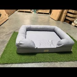 Memory Foam Dog Bed, Ultimate Dog Lounge, Waterproof, Washable Cover, Skin Contact Safe (Large