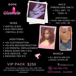 Wig,Makeup & Nail Set. 