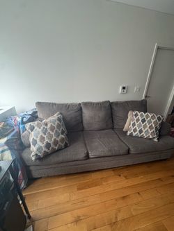 Grey Pull Out Sofa - 87” full size pull out