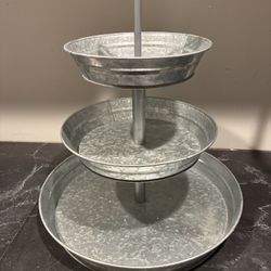 Three- Tier Metal Serving Tray 