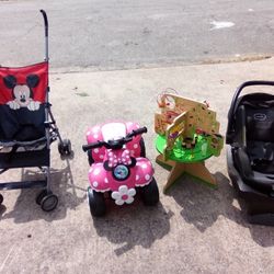 Lot Of 4 Mickey Mouse ,Car Seat, Electric 