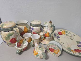 Ceramic Kitchen Set with Fruit Pattern