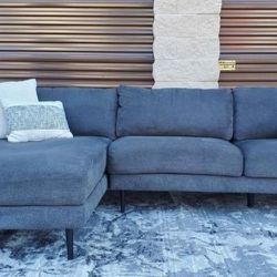 LIKE NEW Dark Grey / Gray Sectional Sofa / Couch - FREE DELIVERY