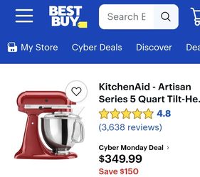 Kitchen Aid Artison 5qt Tilt Head Stand Mixer