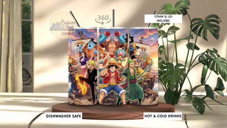 One Piece Characters Ship Crew 20 Oz Stainless Steel Tumbler (READ DESCRIPTION)