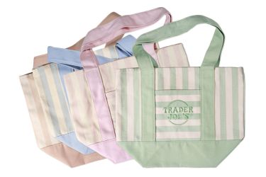 Trader Joe's Striped Canvas Mini Tote Bag (Pack Of 4)