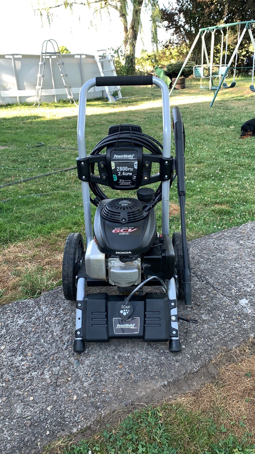 Honda pressure washer 2800 psi 2.4 gpm.