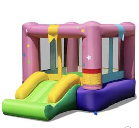 Purple  Inflatable Bounce Castle With Basketball Game