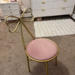 Gold Bow Vanity Chair 