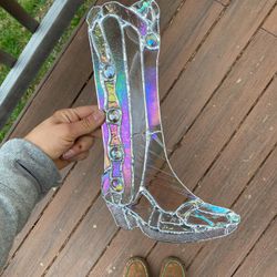 Iridescent Stained Glass Boot