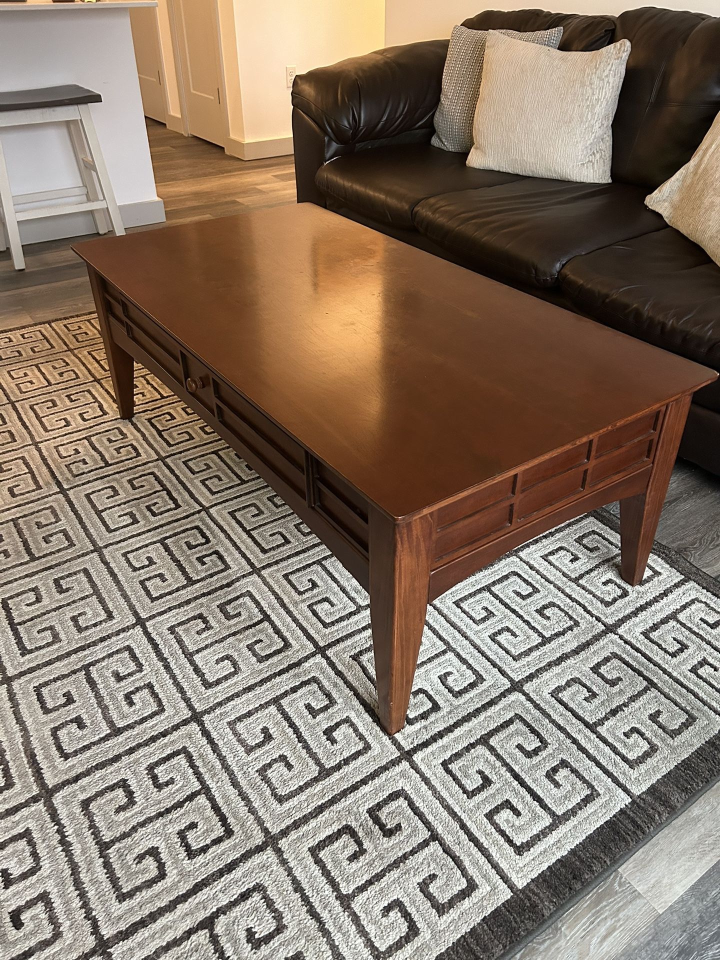Brown Coffee Table W/Drawer