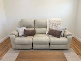 Beige Leather Recliner