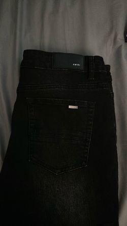 Amiri skinny jeans leather patchwork