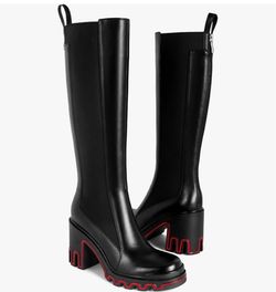 Size 9 Womens Chelsea Knee High Boots Chunky Block Platform High Heel Boots