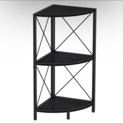 Corner Shelf with Metal Frame, 3 Tier