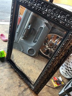 Black Ornate Framed Wall Mirror