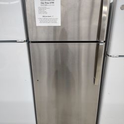 Valentine's Day Sale! GE 17.5 Cu. Ft. Top Freezer Refrigerator In Stainless Steel, ENERGYSTAR