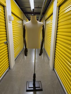 Male Mannequin Torso Dress Form Adjustable Wooden Arms 