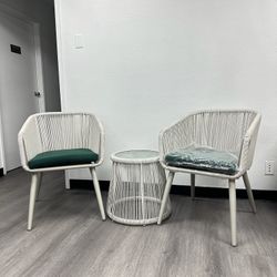 3pc Patio Porch Bistro Chair And Table Set