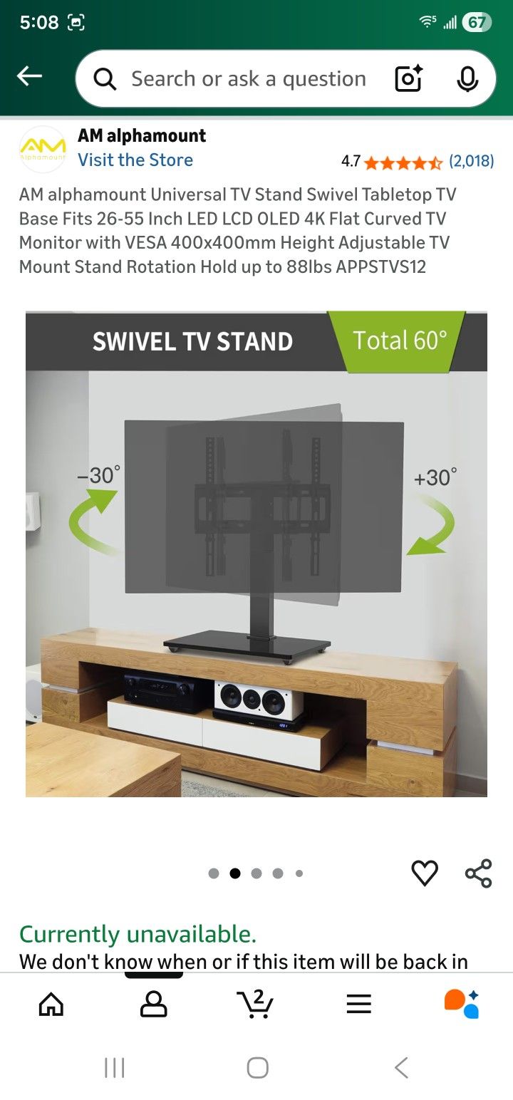 TV Stand Table Top Swivel