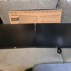2x) Phillips 24" Frame less Full HD Monitor Like New