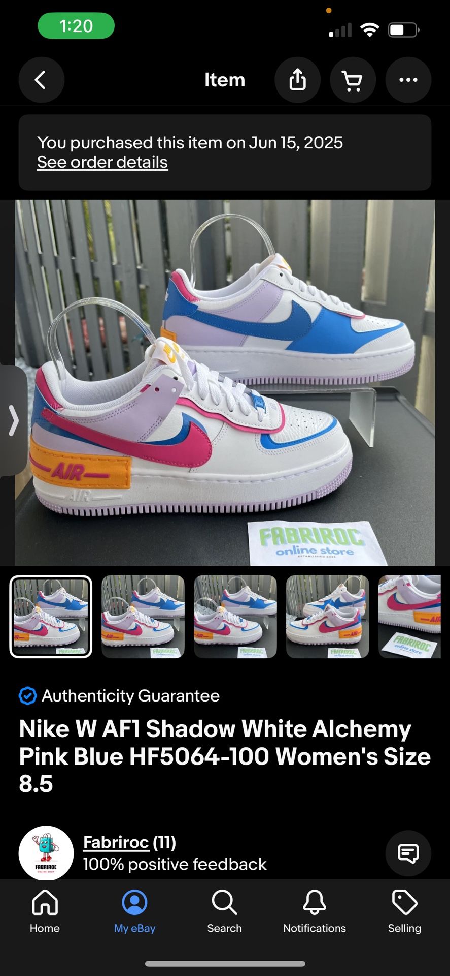 Air Force 1 Shoes Pink/Blue 8.5