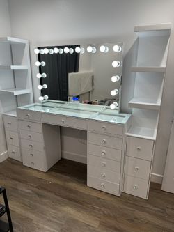 Bluetooth Makeup Vanity And Shelfs 