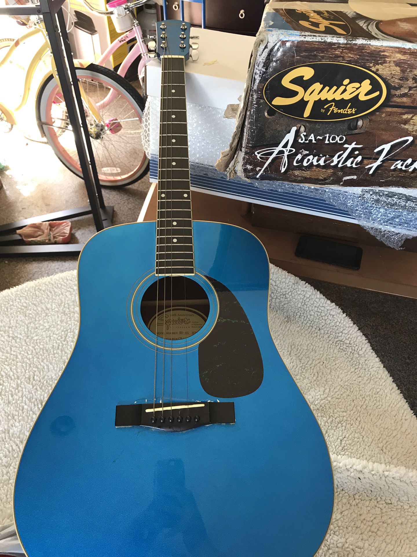Squier 20th Anniversary SD-6G MBL Acoustic Guitar Metallic Blue