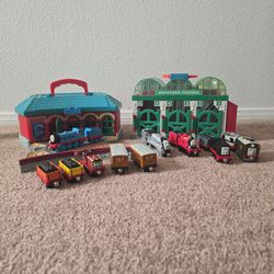Huge Thomas & Friends Take Along Train Lot - 8+ Playsets, Tracks, Engines